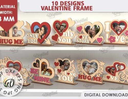 Valentines Photo Frames LaserCut Bundle 113993087 Creativo Digital